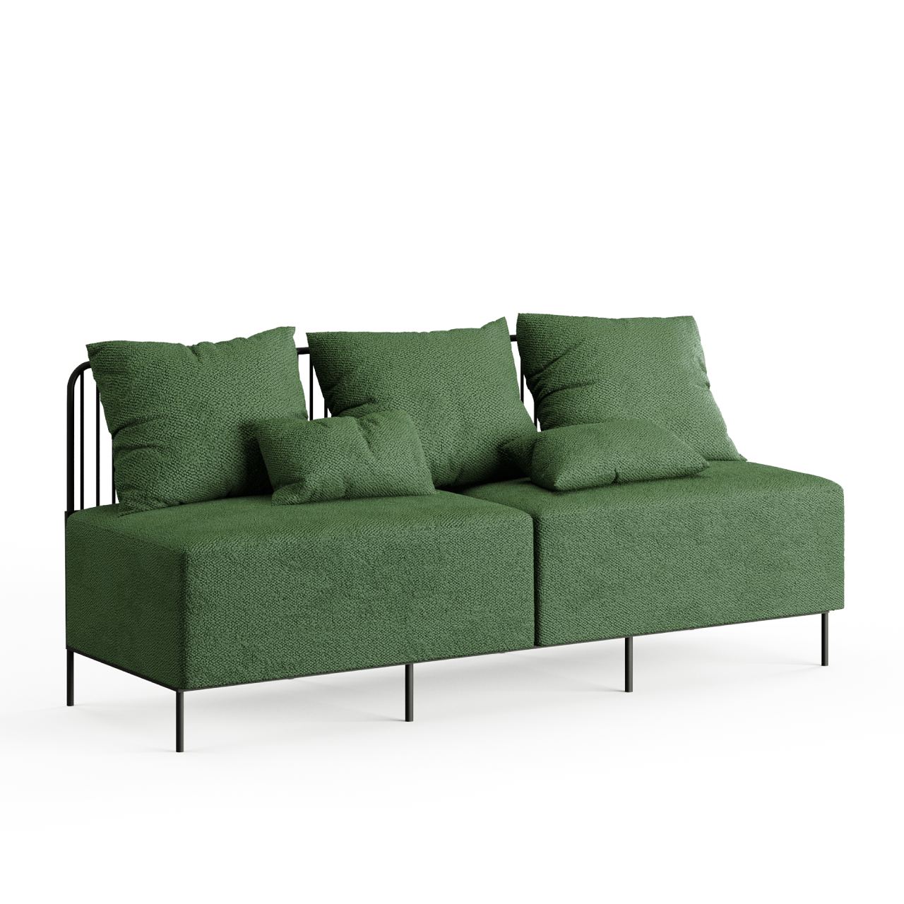 Диван дизайнерський сучасний Combo Sofa 2 зі стильною металевою спинкою