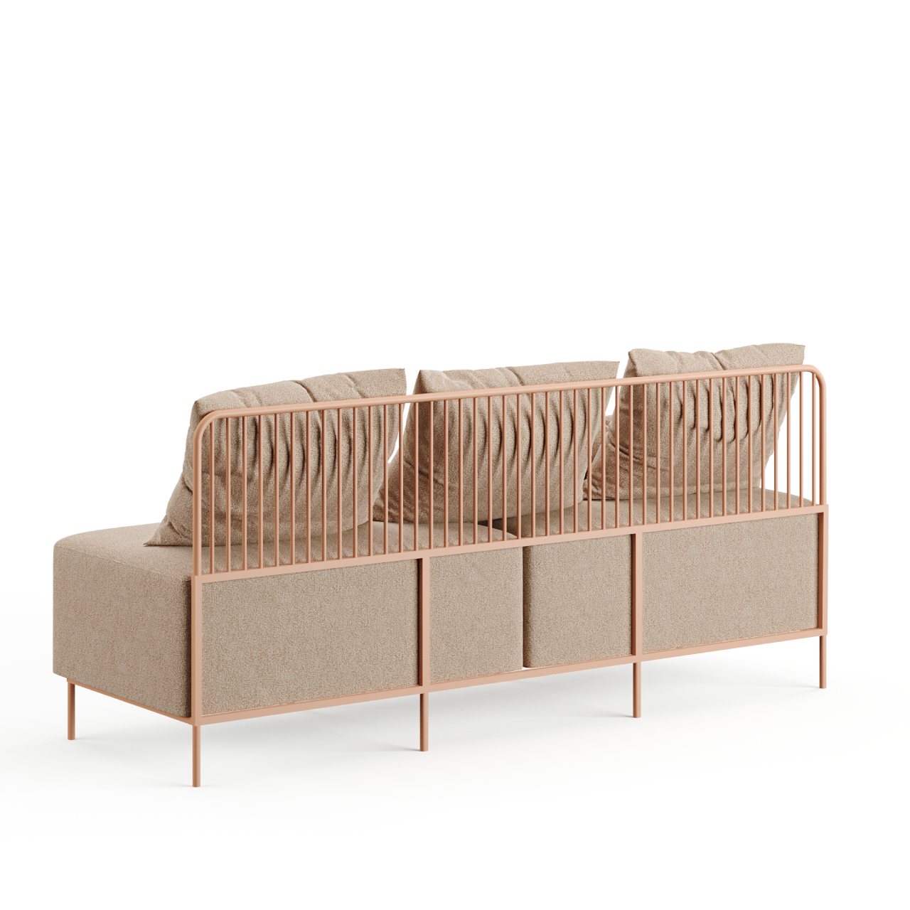 Диван дизайнерський сучасний Combo Sofa 2 зі стильною металевою спинкою