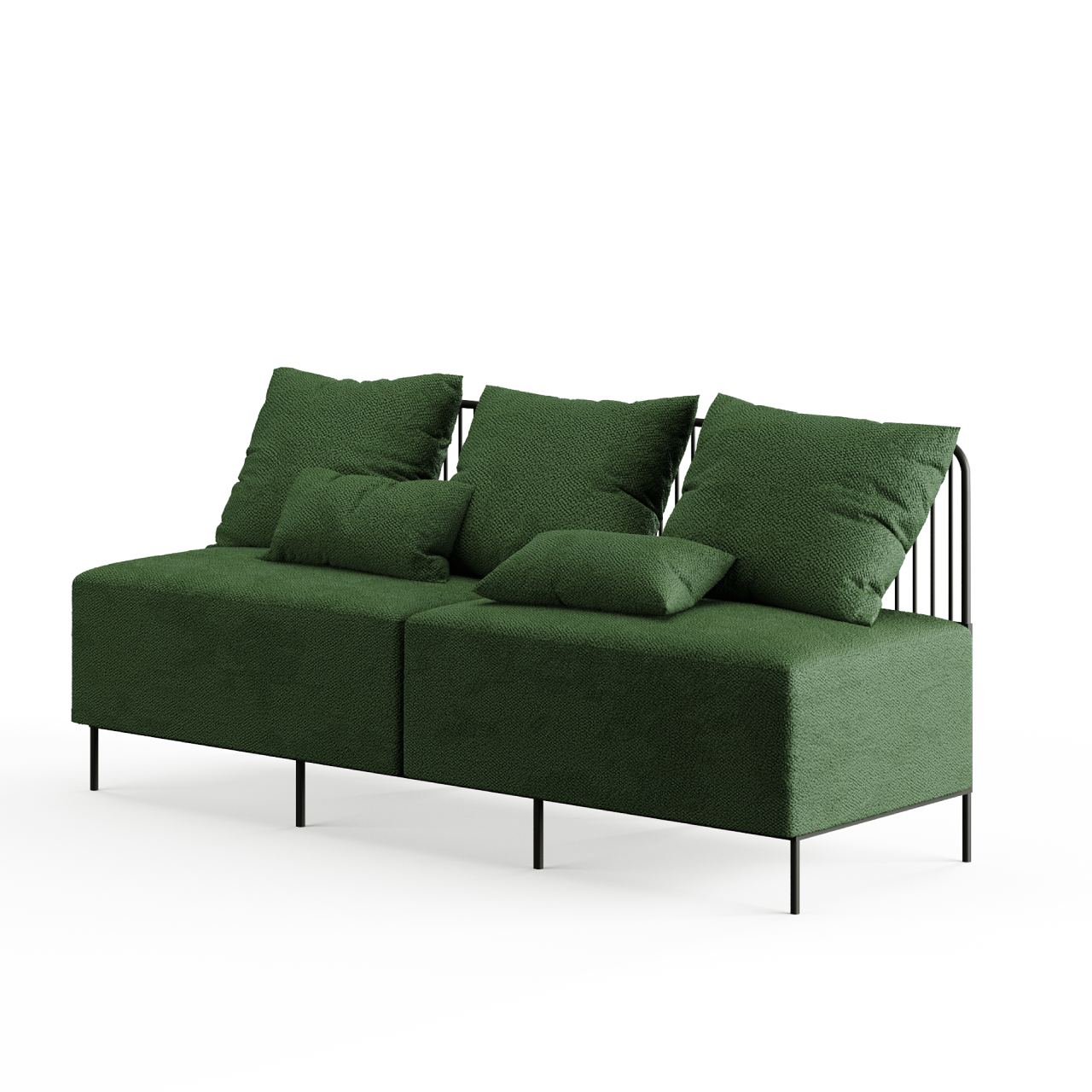 Диван дизайнерський сучасний Combo Sofa 2 зі стильною металевою спинкою