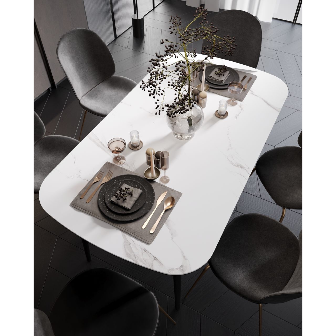 Обідній стіл Marble White