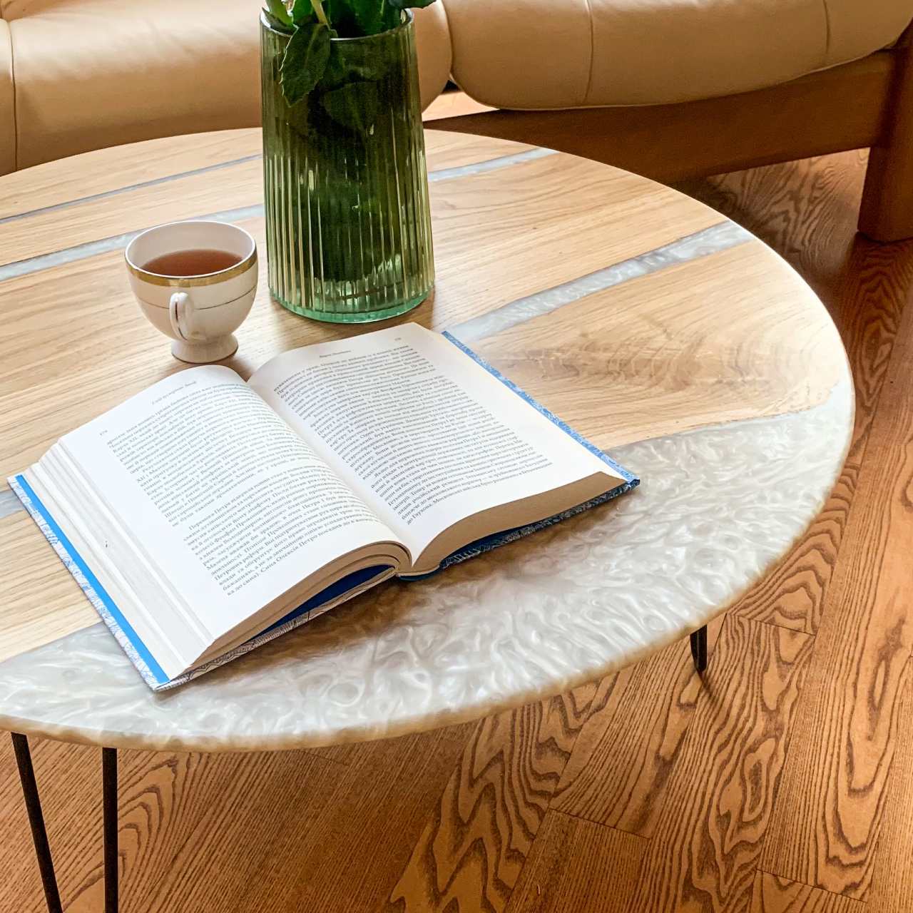 Журнальний стіл з епоксидною смолою Round Epoxy