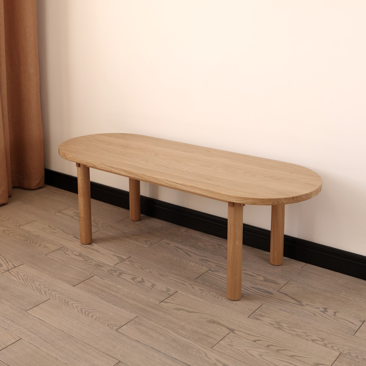 Дизайнерський кавовий стіл Oval Oak з натурального дерева