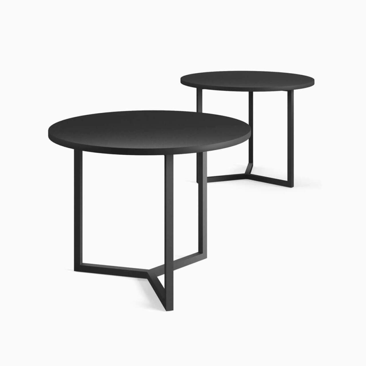 Столик кавовий круглий Round coffee Table чорний металевий
