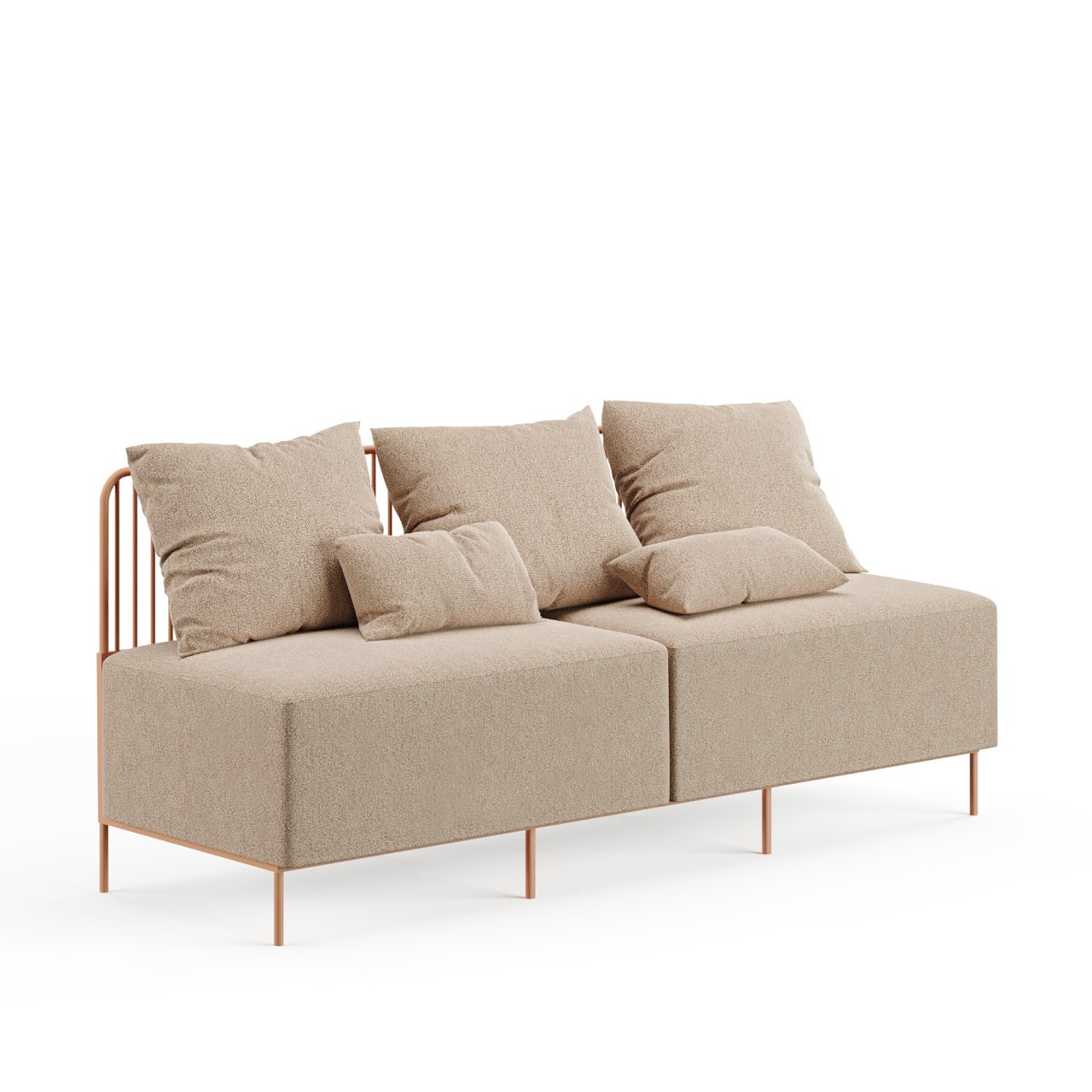 Диван дизайнерський сучасний Combo Sofa 2 зі стильною металевою спинкою