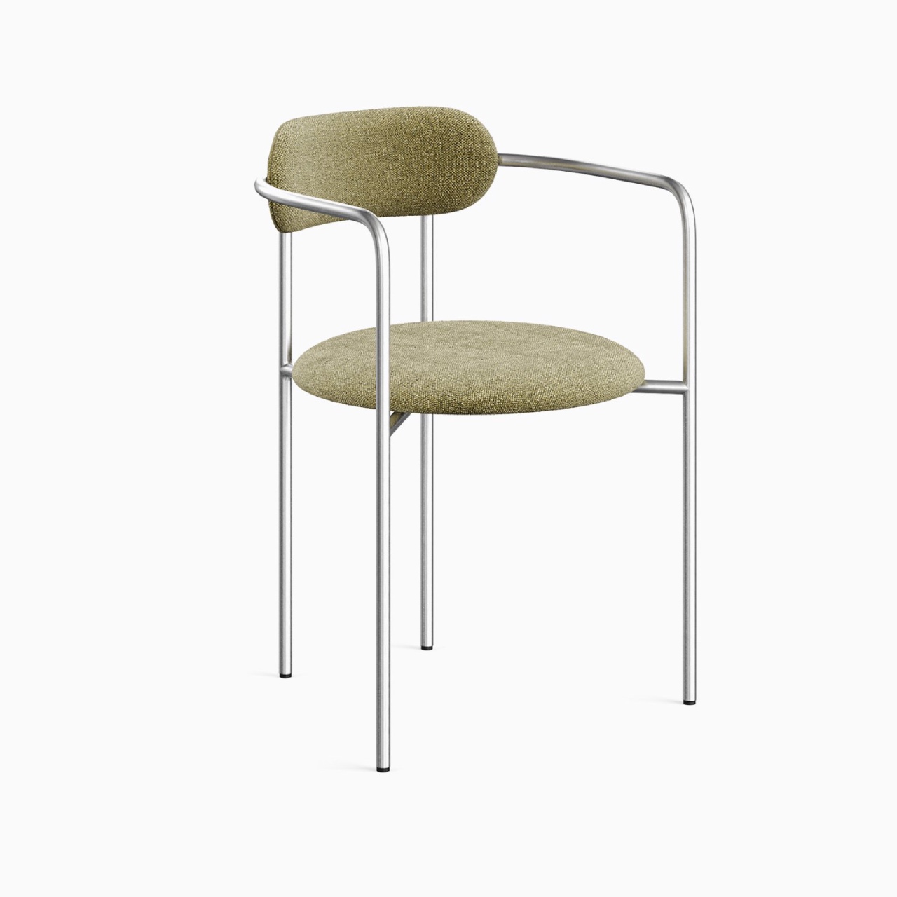Стілець з підлокітниками Stool 6 м'який на основі з нержавіючої сталі