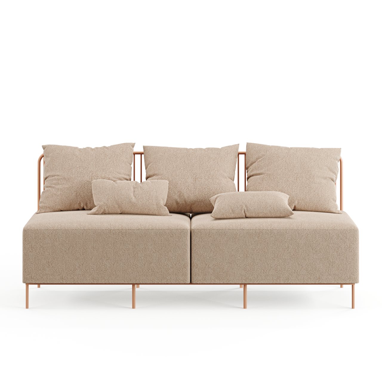 Диван дизайнерський сучасний Combo Sofa 2 зі стильною металевою спинкою