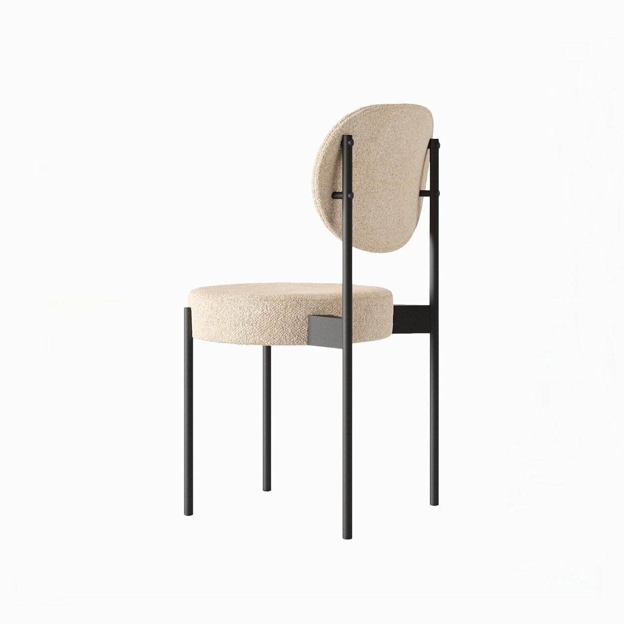 Стілець з круглим м'яким сидінням Stool 4 на чорних металевих ніжках