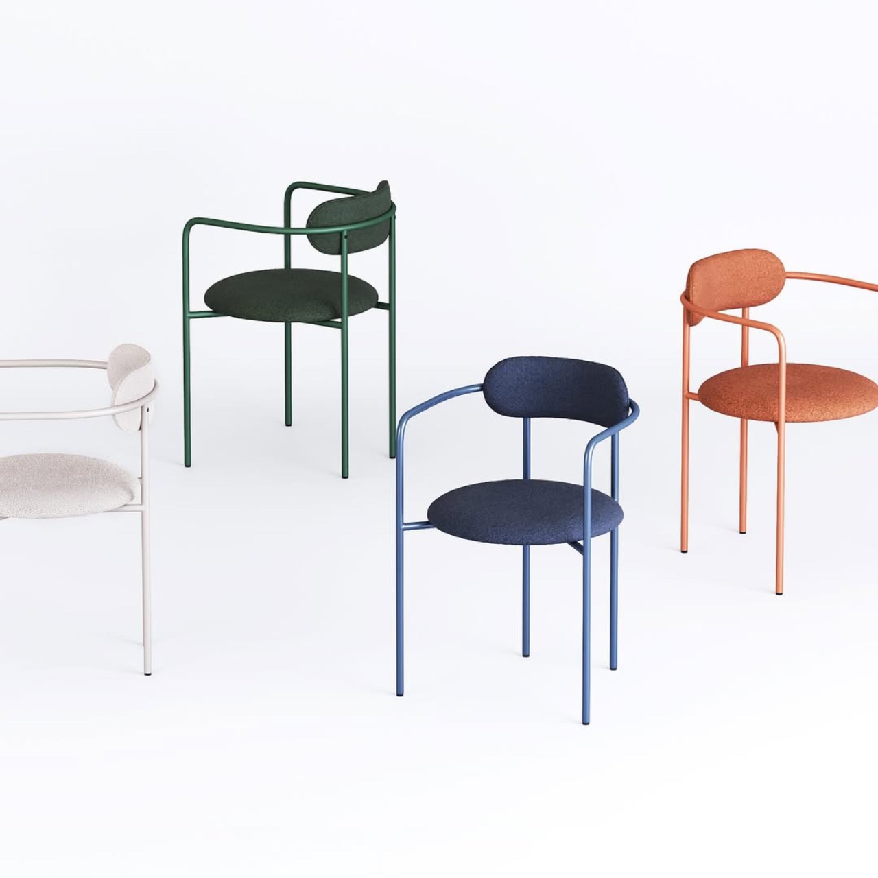 Стілець з підлокітниками Stool 6 м'який на металевій основі