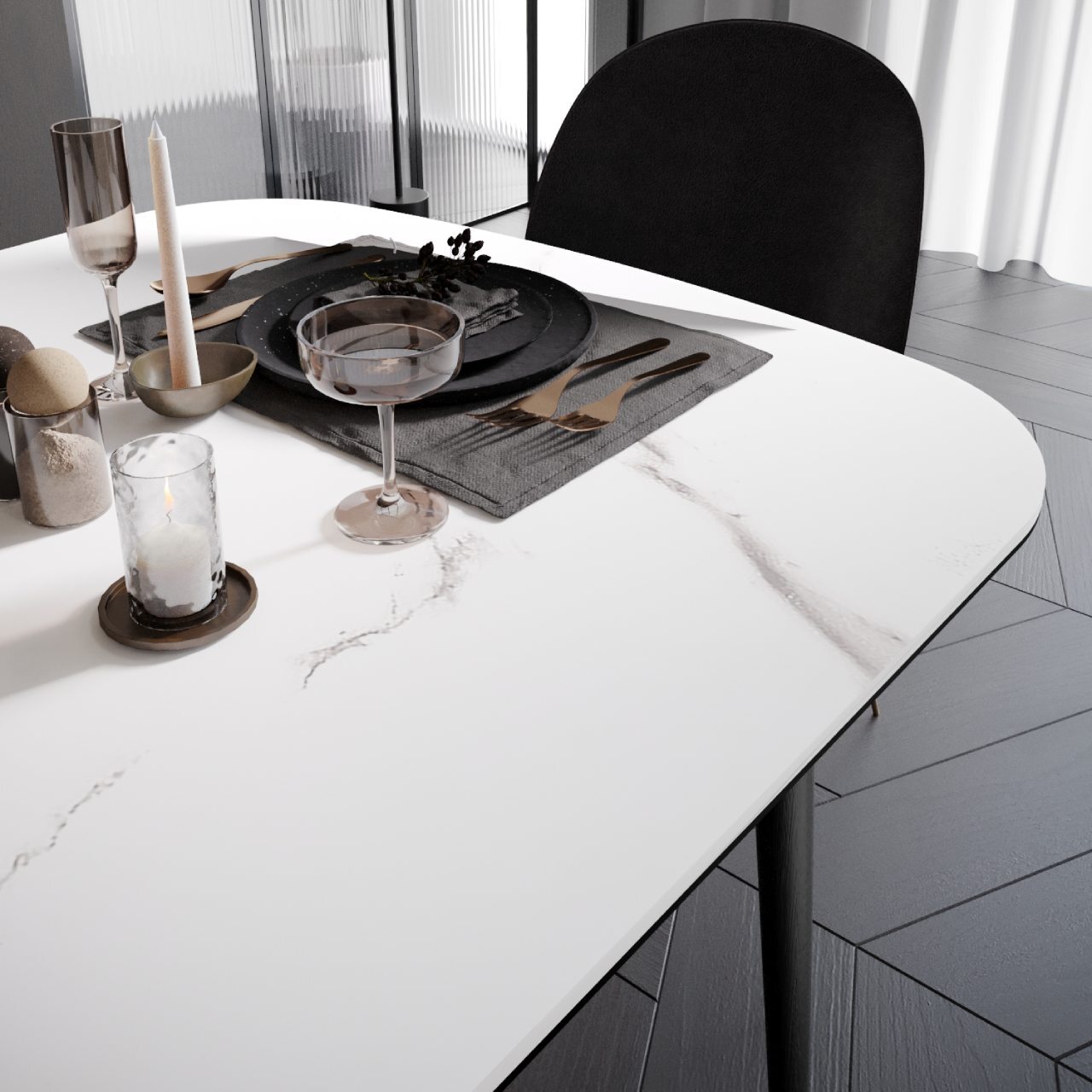 Обідній стіл Marble White