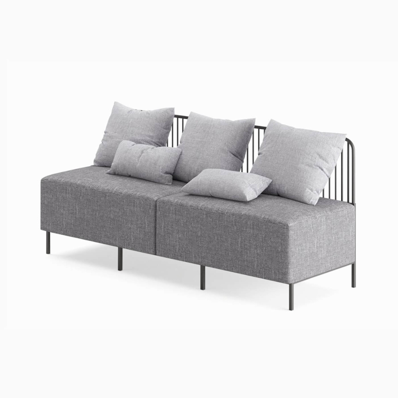 Диван дизайнерський сучасний Combo Sofa 2 зі стильною металевою спинкою