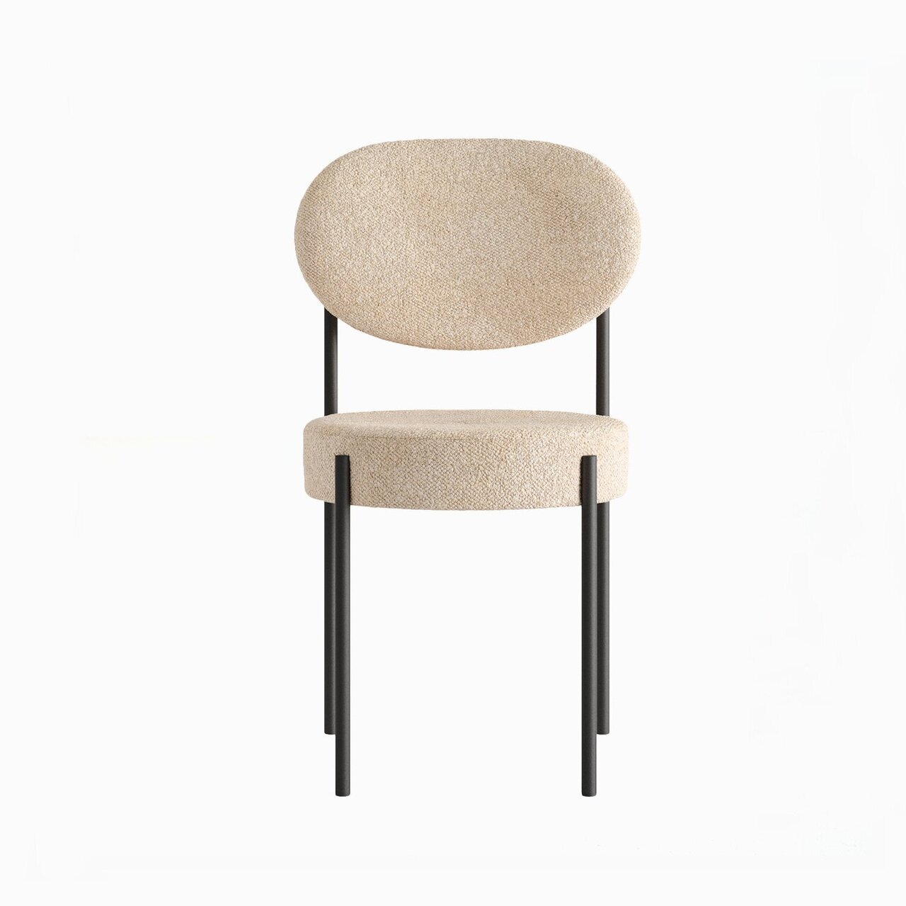 Стілець з круглим м'яким сидінням Stool 4 на чорних металевих ніжках
