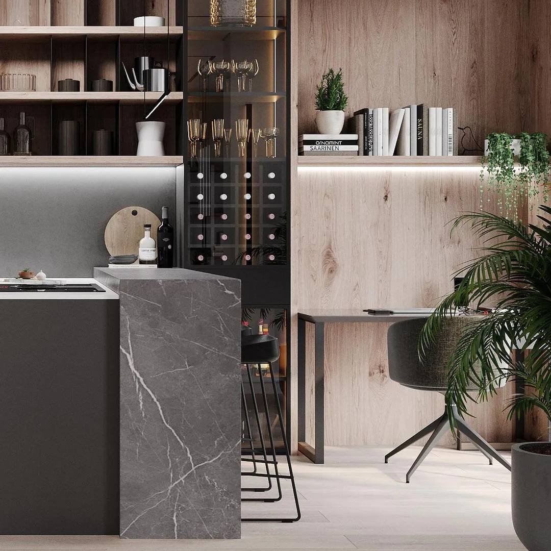 Барний стілець на металевих ніжках WAVE LEATHER COUNTER зі шкіряним сидінням