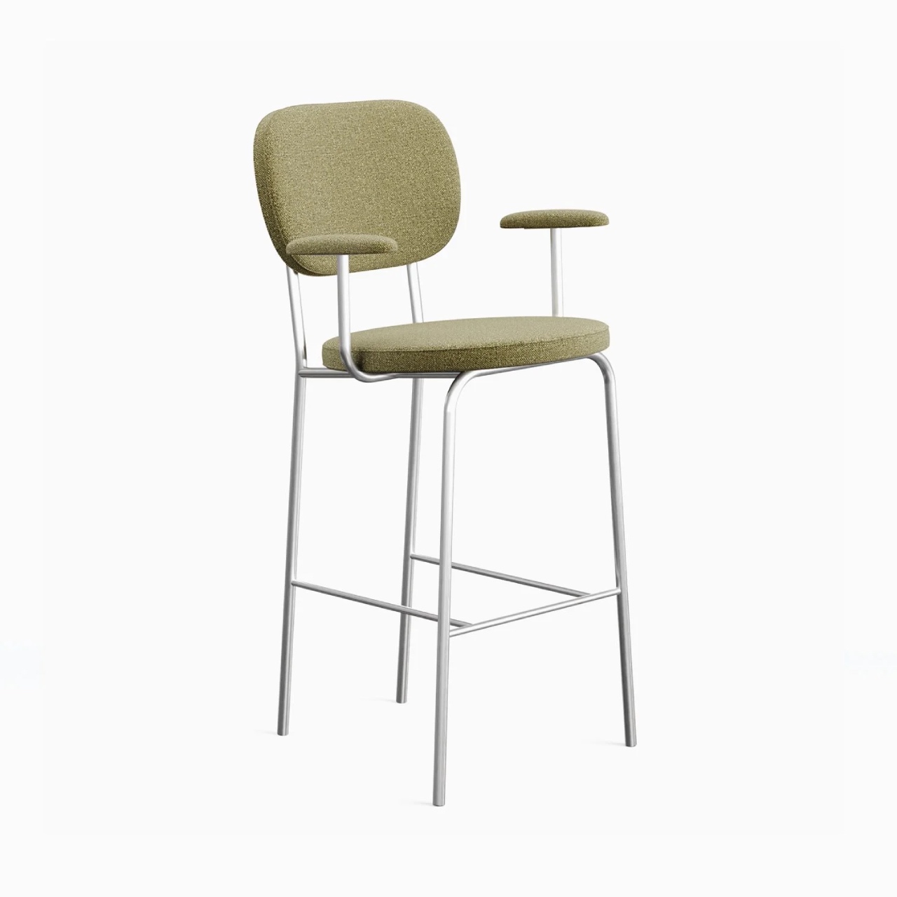 Елегантний барний стілець Stool 3 Bar з підлокітниками на основі з нержавіючої сталі
