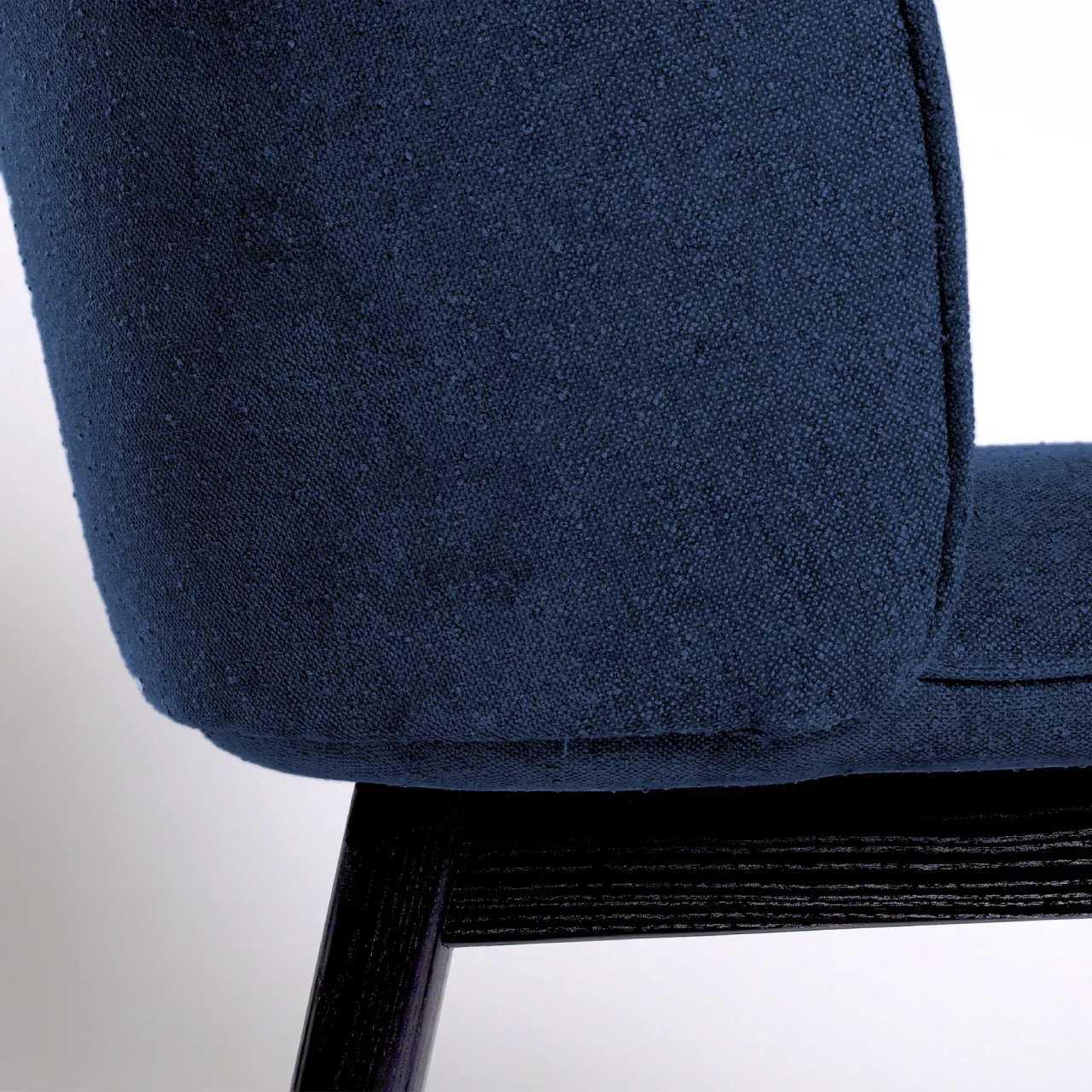 Стілець обідній Stich Comfort синій на дерев'яних ніжках