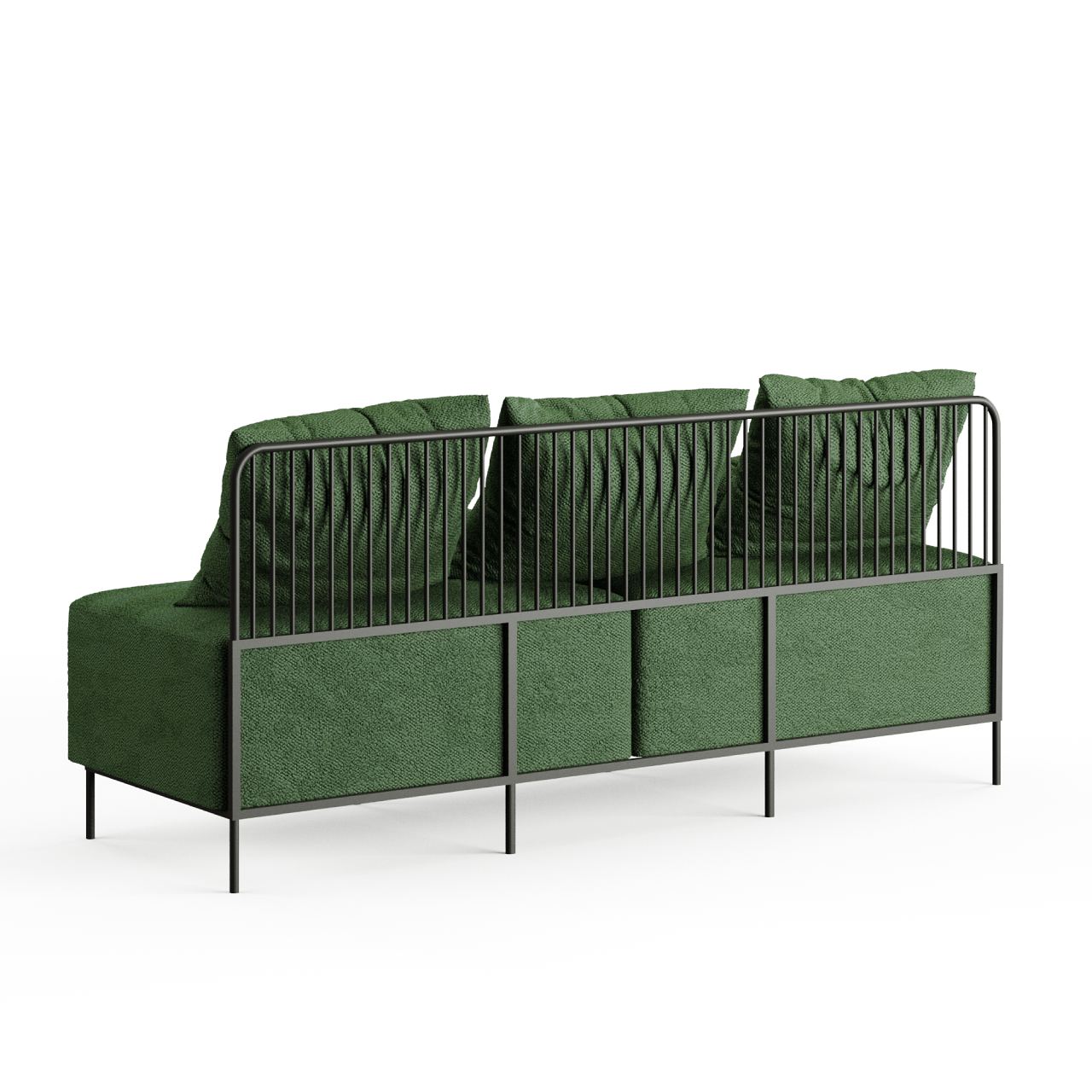 Диван дизайнерський сучасний Combo Sofa 2 зі стильною металевою спинкою