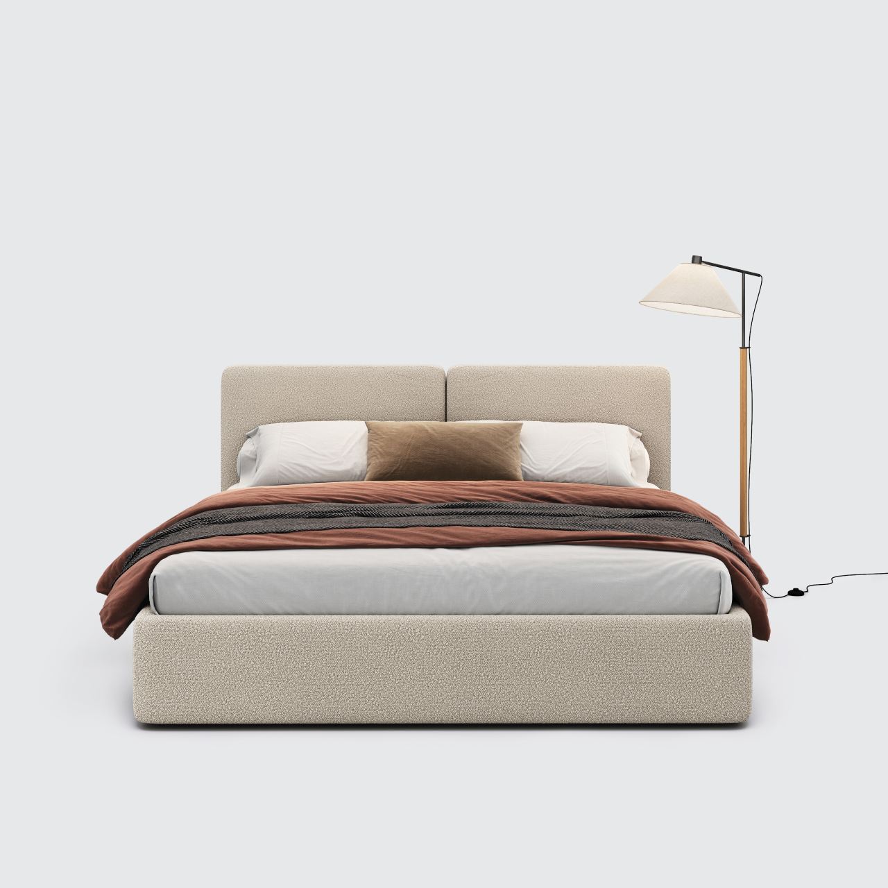Стильне м'яке двоспальне ліжко Elim II