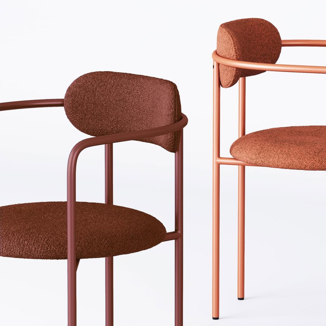 Стілець з підлокітниками Stool 6 м'який на металевій основі