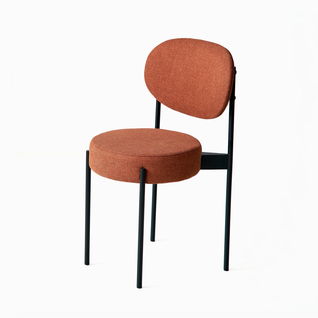 Стілець з круглим м'яким сидінням Stool 4 на чорних металевих ніжках