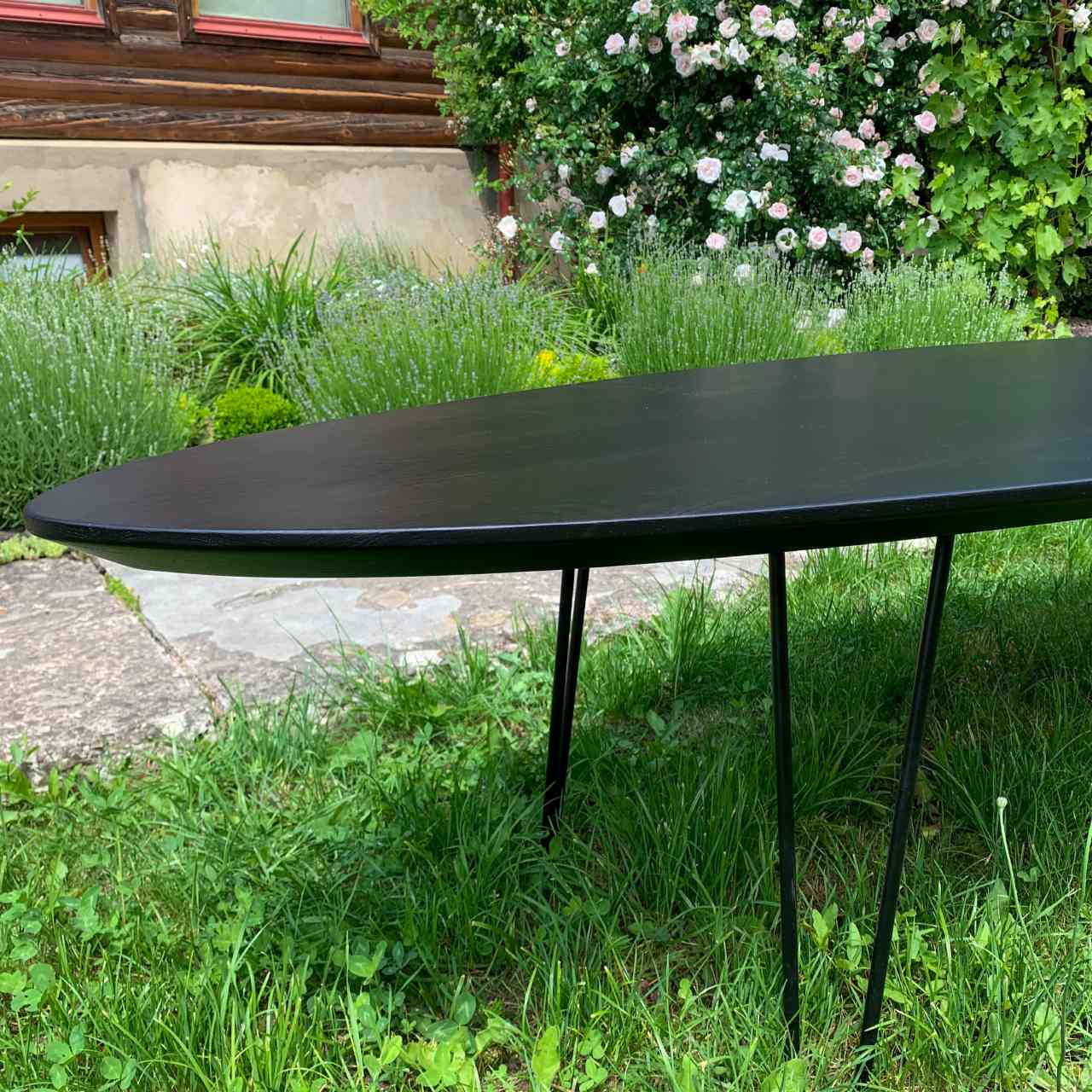 Дизайнерський овальний журнальний стіл Black Ellipse
