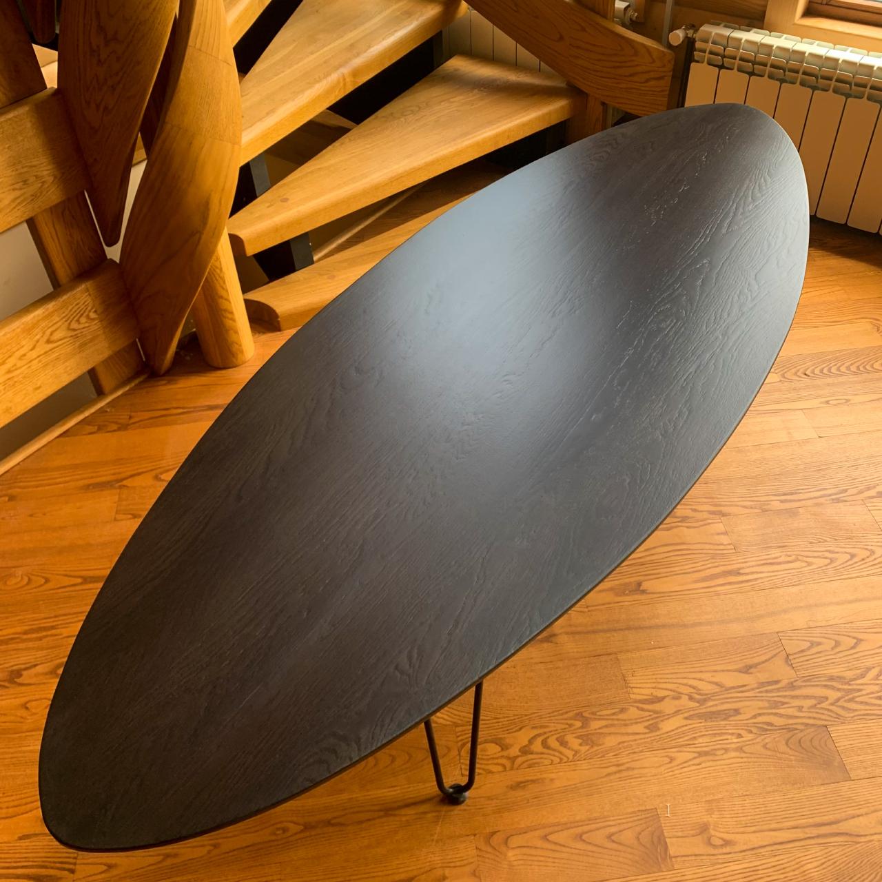 Дизайнерський овальний журнальний стіл Black Ellipse