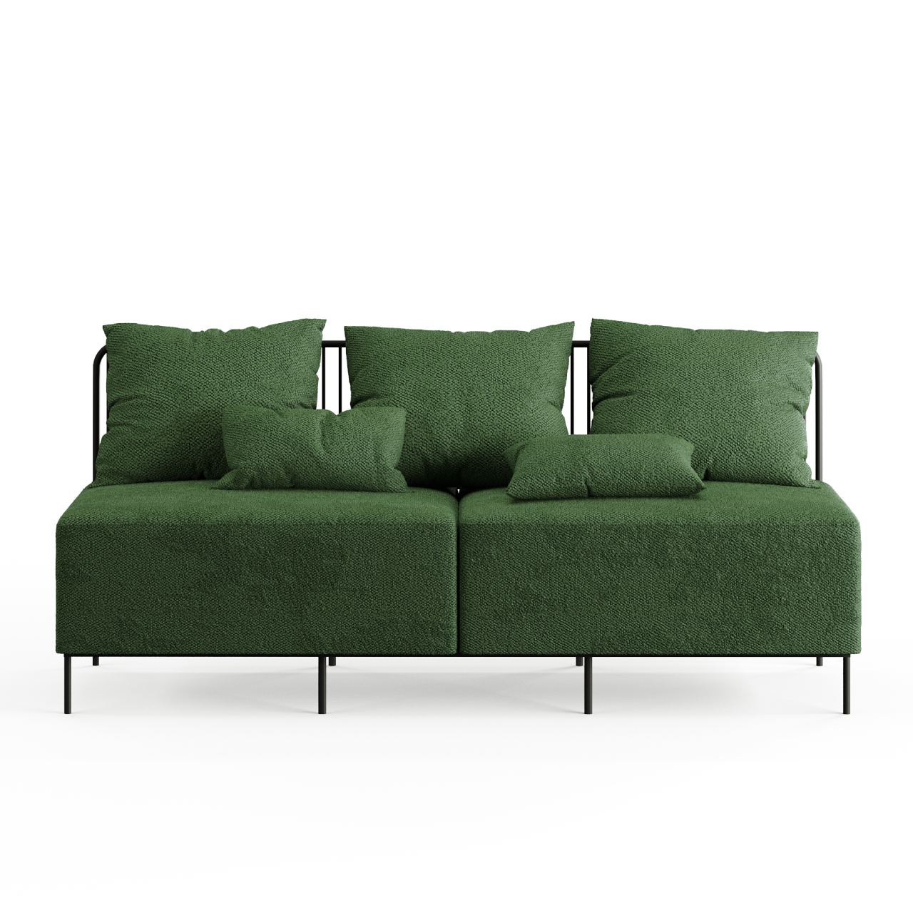 Диван дизайнерський сучасний Combo Sofa 2 зі стильною металевою спинкою